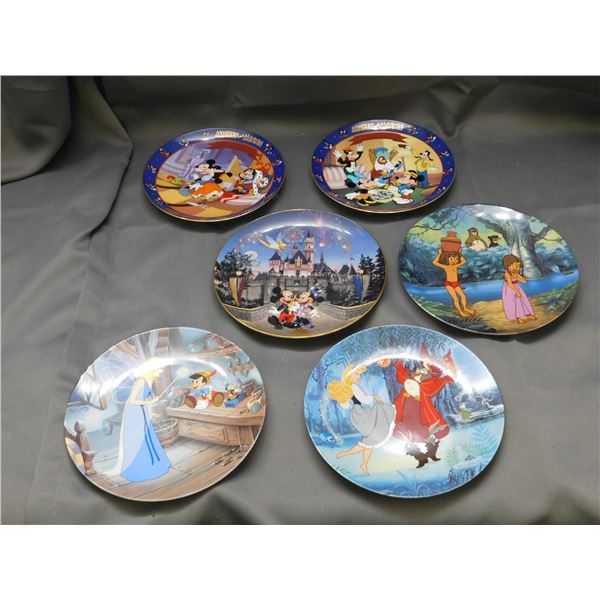 Lot of 6 Bradford Exchange Disney Collectible Plates Disney Treasures Moments & Through The Years -