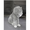 Image 3 : Frosted Heavy Glass Lion Sculpture Made in France Artist Signed