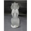 Image 4 : Frosted Heavy Glass Lion Sculpture Made in France Artist Signed