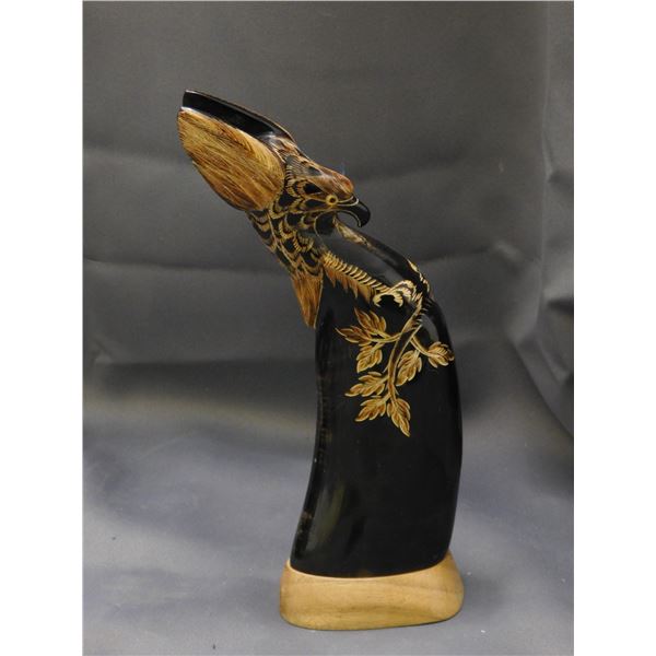 Hand Carved Buffalo Horn Canada Cranbrook BC