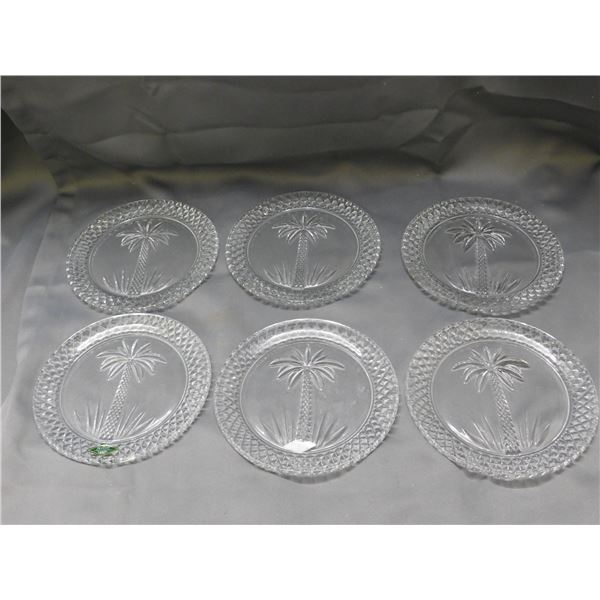 Lot of 6 Shannon Crystal Palm Tree Plates