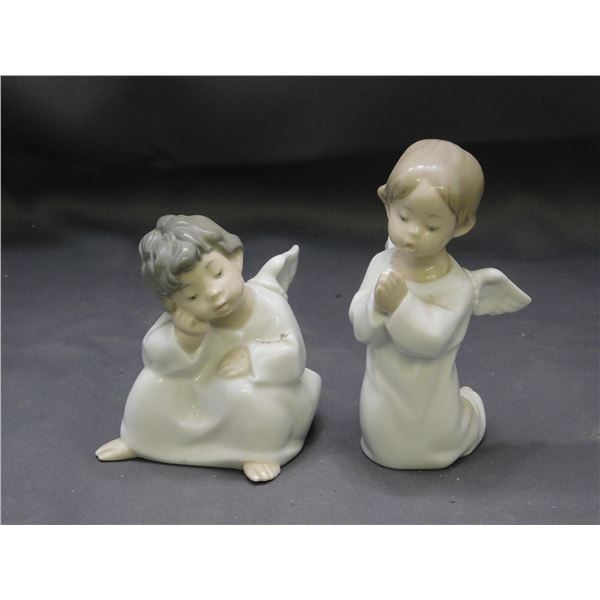 Lladro 4538 4539 Sleepy & Praying Angels