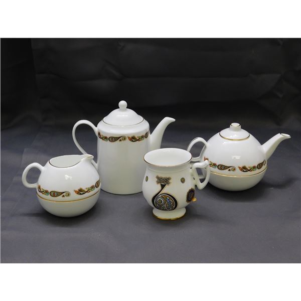 Lot Coffee Pot, Stacking Tea Pot & Cup, Stacking Cream & Sugar by Royal Tara Ireland China
