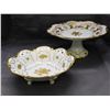 Image 1 : Lot of 2 East Germany reichenbach porcelain White and Gold CAKE STAND & Lattice Footed Dish China