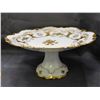 Image 4 : Lot of 2 East Germany reichenbach porcelain White and Gold CAKE STAND & Lattice Footed Dish China