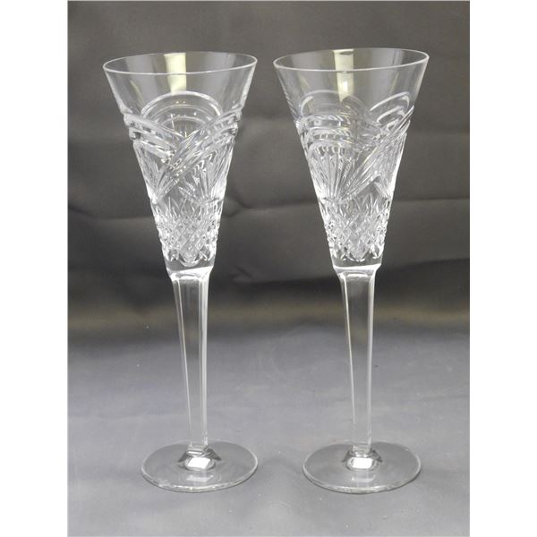 Waterford Crystal Celebration Toasting Flutes Champagne Glasses  Pair