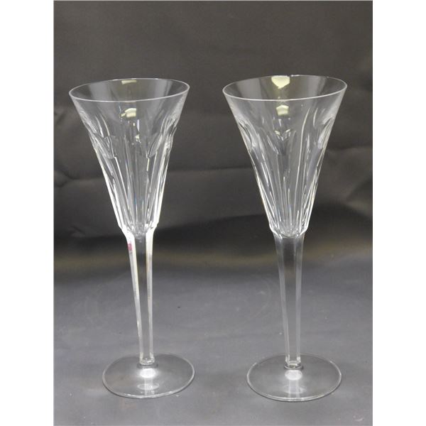 Waterford Crystal Wine Glasses Champagne Toasting Flutes (1 chipped) "Love"