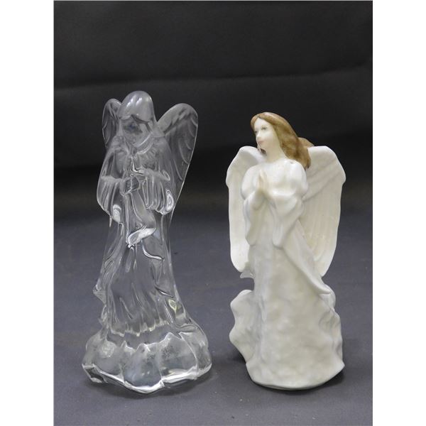 Lot of 2 Angels Royal Doulton Christmas Angel  1996 & Waterford Crystal
