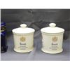 Image 2 : 2 Harrods English Cheese Jars & Coffee Jar Canisters Ceramic Pottery