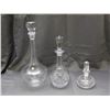 Image 1 : Lot of 3 Crystal Decanters 1 Romania