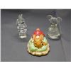 Image 1 : Lot of 3 Figurines Glass, Porcelain Bunny, Pendelfin