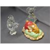Image 2 : Lot of 3 Figurines Glass, Porcelain Bunny, Pendelfin