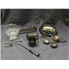 Image 1 : Lot of Assorted Silverplate Butter Dish, Trays, Salt, Tea Strainer, Curtain Pull, Olives