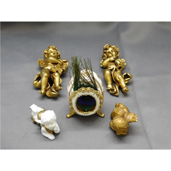 Lot of Assorted Trinkets, Decor, Cherubs