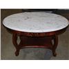 Image 1 : Vintage Ornate Wooden Coffee Table with Marble Tabletop Italy
