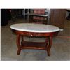 Image 2 : Vintage Ornate Wooden Coffee Table with Marble Tabletop Italy