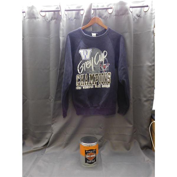 Harley Davidson Puzzle & Vintage 1990 wpg Blue Bombers Winnipeg Champions Sweater size XL