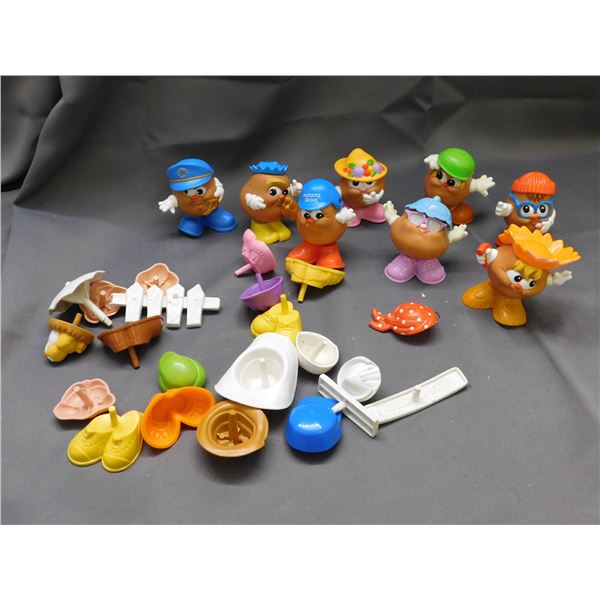 Vintage 1986 Mr Potato Head Action Figures 8 Characters w Accessories