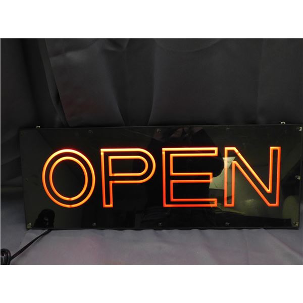 Plug-In Light Up OPEN Sign with Chains for Hanging