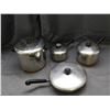 Image 1 : Lot of 4 Revereware Cooking Pots Stainless Steel all with Lids 3 qt, 1 1/2 qt, 8qt