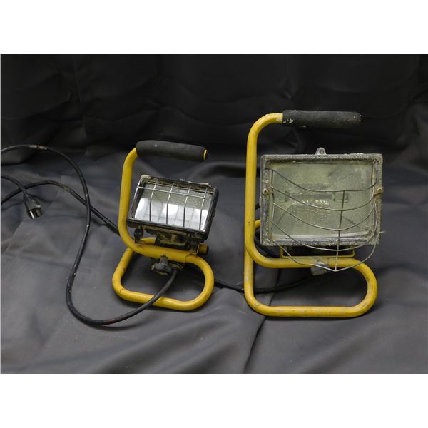 Pair of Construction Job Site Lights (1 needs new bulb as is)