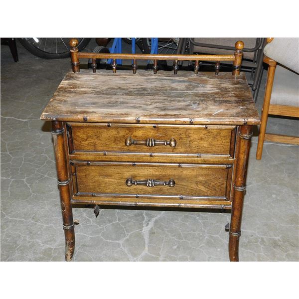 Vintage Century Furniture Side Table 2 Drawers *as is*