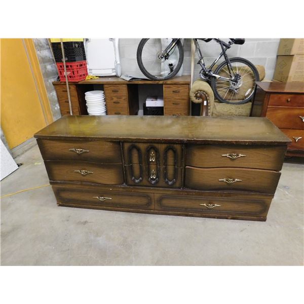 8 Drawer Vintage Wooden Dresser