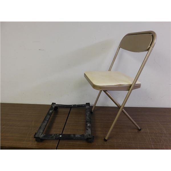 Metal Folding Chair & Furniture Roller