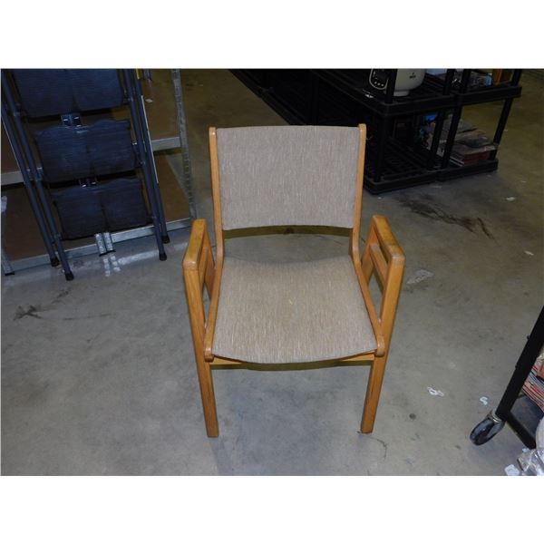 Vintage Blond Oak Sitting Room Chair Upholstered