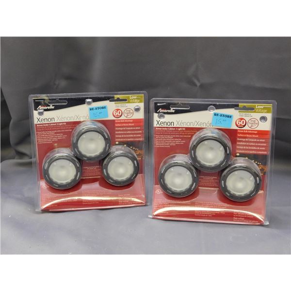 Lot of 2 Xenon Low Voltage Under Cabinet 3 Light Kits NEW SEALED