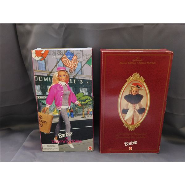 Pair of Barbie Dolls NIB 1995 Hallmark Special Edition Holiday Memories, Bloomingdales