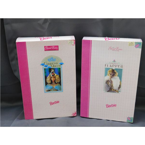 Lot of 2 1993 Great Eras Egyptian Queen & Great Eras 1920 Flapper Barbie Dolls