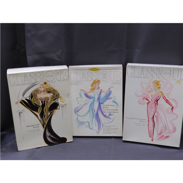 Lot of 3 Classique Star Light Dance 1996, Evening Extravaganza 1993, Midnight Gala 1995 Barbie Dolls