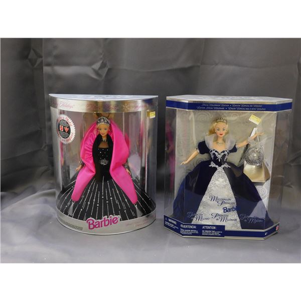 1998 Holiday Barbie & 1999 Millennium Princess Barbie NIB
