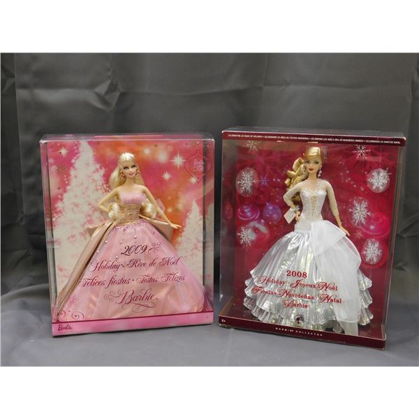 2008 & 2009 Holiday Barbies NIB