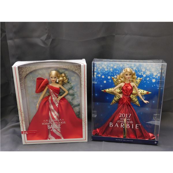 2017 & 2019 Holiday Barbies