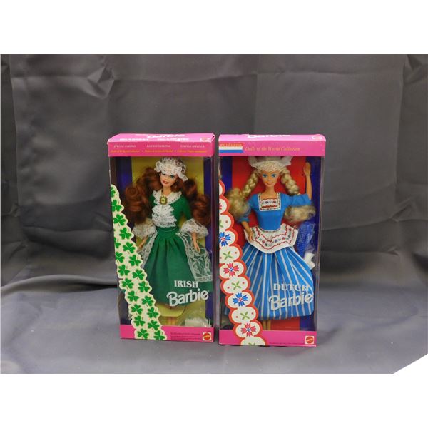 Lot of 2 Irish & Dutch Dolls of the World Barbies  NIB & opened