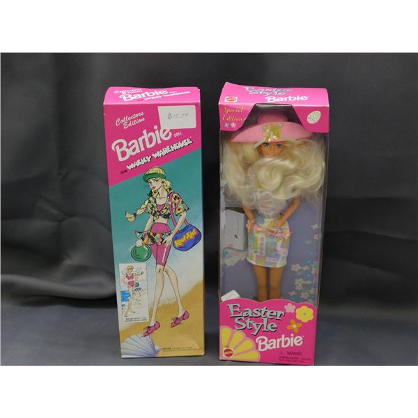 Lot of 2 Easter Style Barbie  1997 & Wacky Warehouse 1992 Barbie (previously opened)