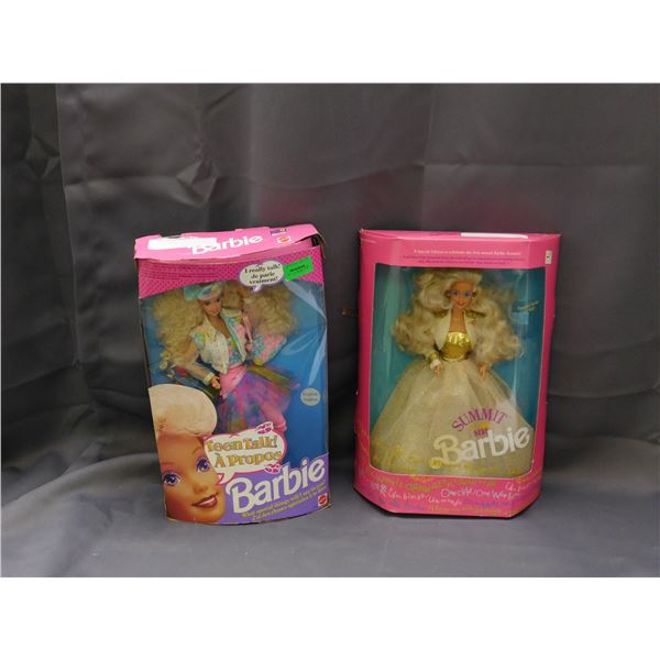 Lot of 2 Teen Talk 1991 Barbie & Summit Barbie 1990 (previously opened)