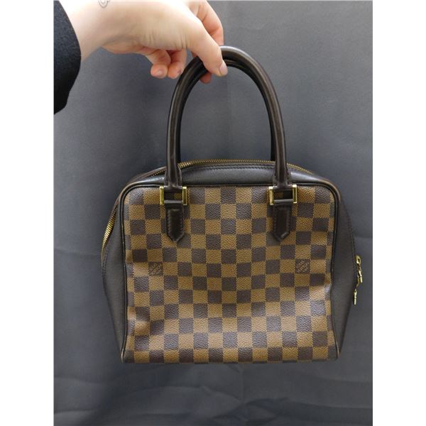 Louis Vuitton Brera Square Brown Monogram Canvas Checkered Purse Handbag Brown and Tan