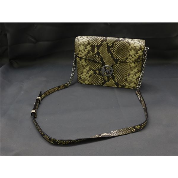 Michael Kors Vanna Medium Snakeskin Chain Shoulder Strap Bag