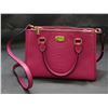 Image 1 : Michael Kors Pink Snakeskin Handbag Satchel with Crossbody Strap, Gold Tone Hardware