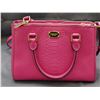 Image 2 : Michael Kors Pink Snakeskin Handbag Satchel with Crossbody Strap, Gold Tone Hardware