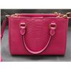 Image 5 : Michael Kors Pink Snakeskin Handbag Satchel with Crossbody Strap, Gold Tone Hardware