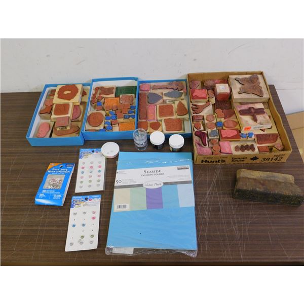 Bundle of Rubber Stamps / Embossing Crafting Supplies Card Making, Scrapbooking, Etc