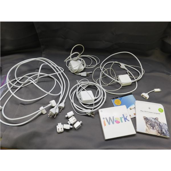 Bundle of Apple iMac / Macbook Laptop Power Cables ( various styles ) & CD Software