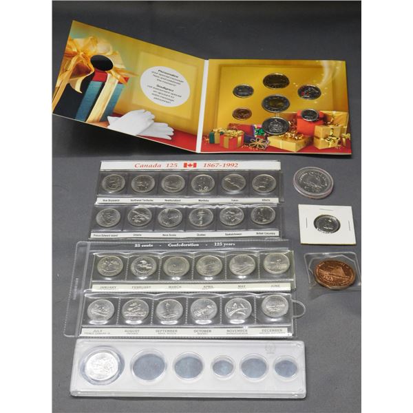 Lot of Assorted Collectible Canadian Coins Canada 125 25cent Province Set, Confederation 25cent