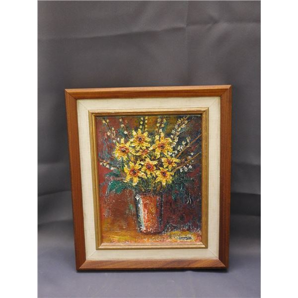 Original Artist Signed Georgio Heavy Palette Painting  Bouquet of Flowers