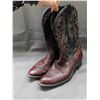 Image 1 : Leather Black and Wine Red Cowboy Boots