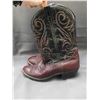 Image 2 : Leather Black and Wine Red Cowboy Boots